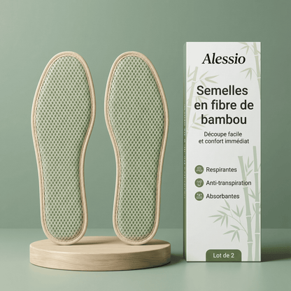 Semelles fines en bambou respirantes & anti-transpiration