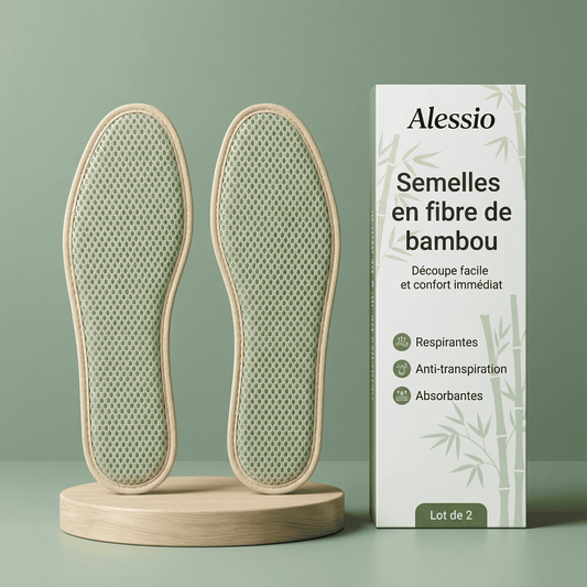 Semelles fines en bambou respirantes & anti-transpiration