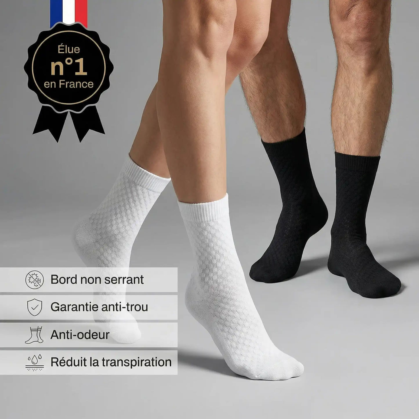 Chaussettes Alessio mi-hautes en fibre de bambou premium