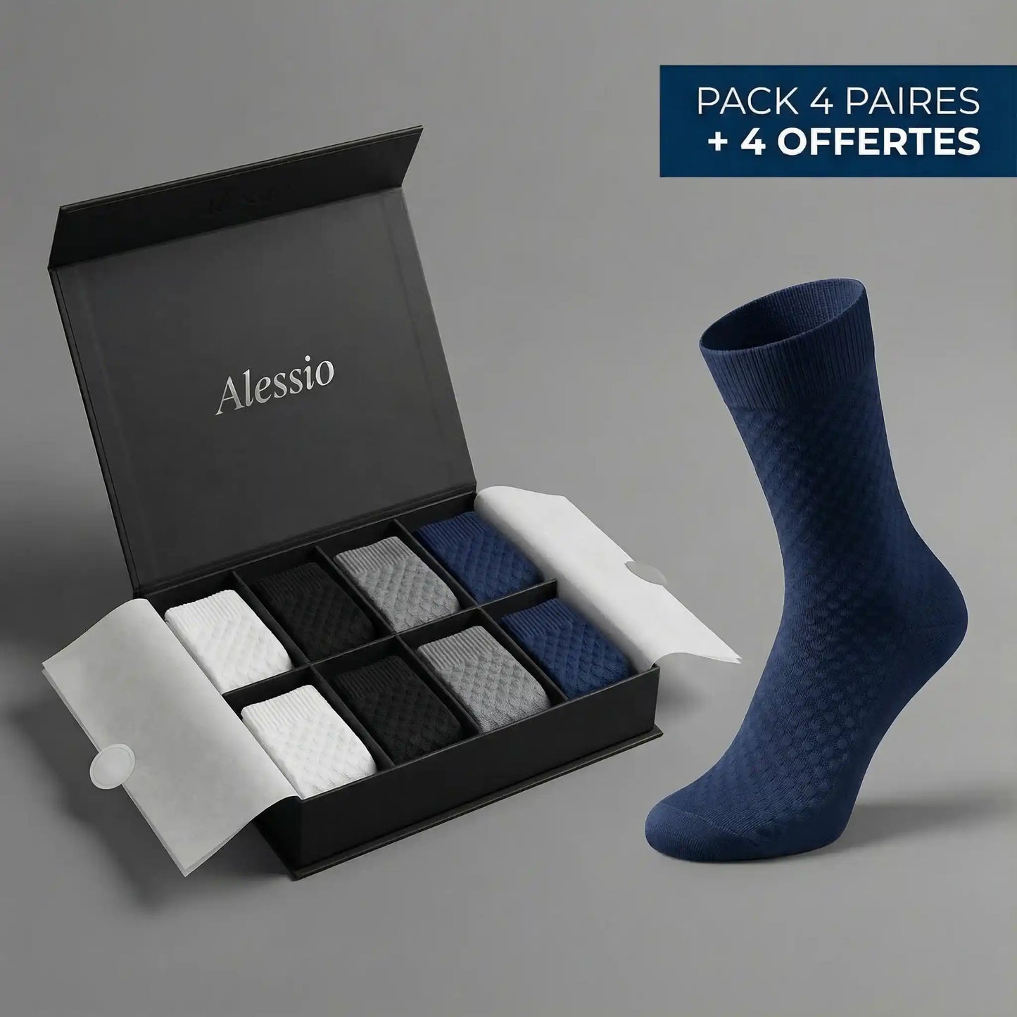 Chaussettes Alessio mi-hautes en fibre de bambou premium