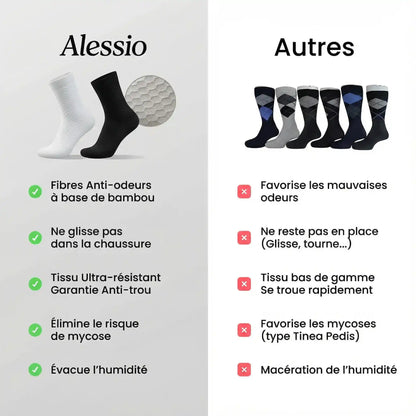 Chaussettes Alessio mi-hautes en fibre de bambou premium