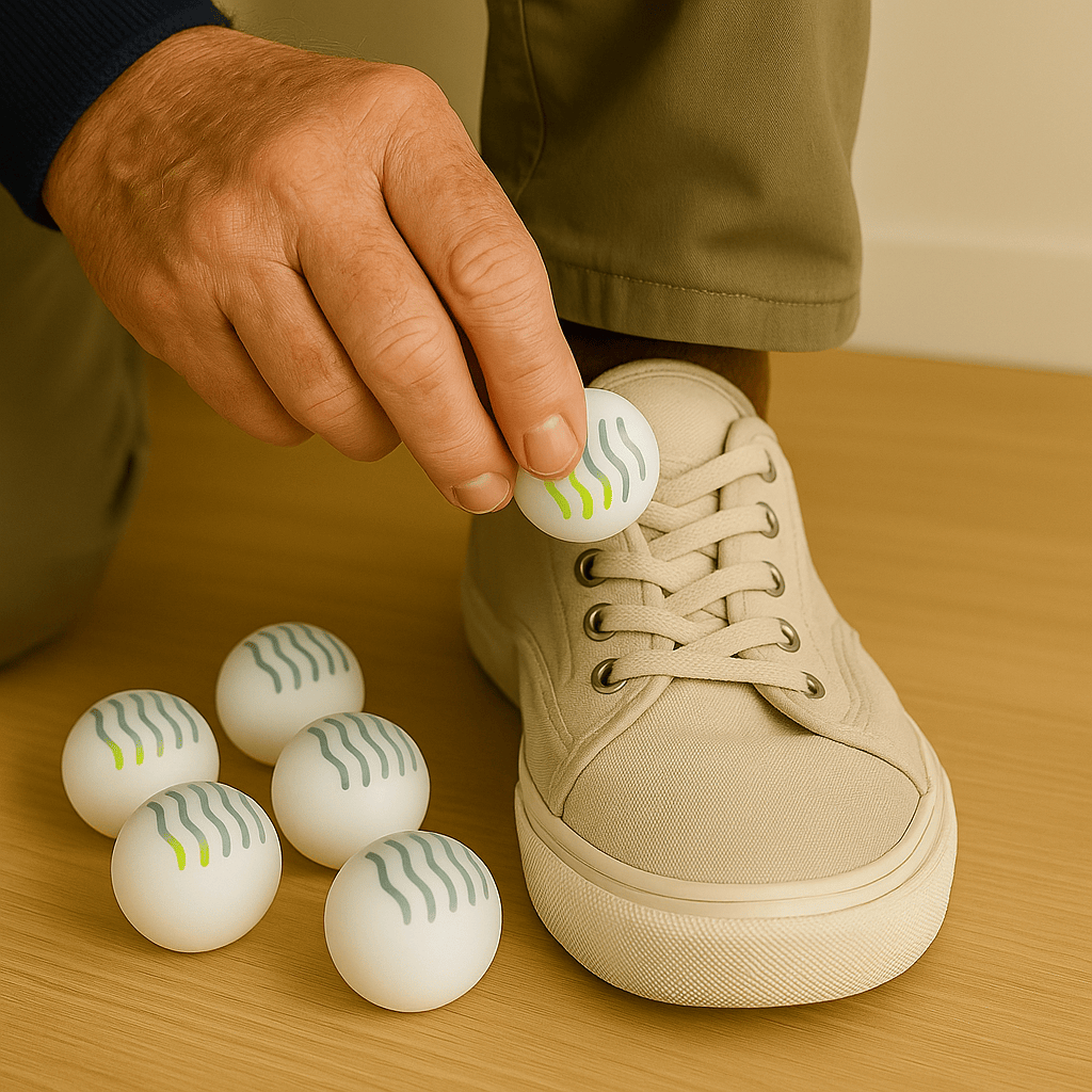 6 Billes désodorisantes pour chaussures – Parfum jasmin | Alessio